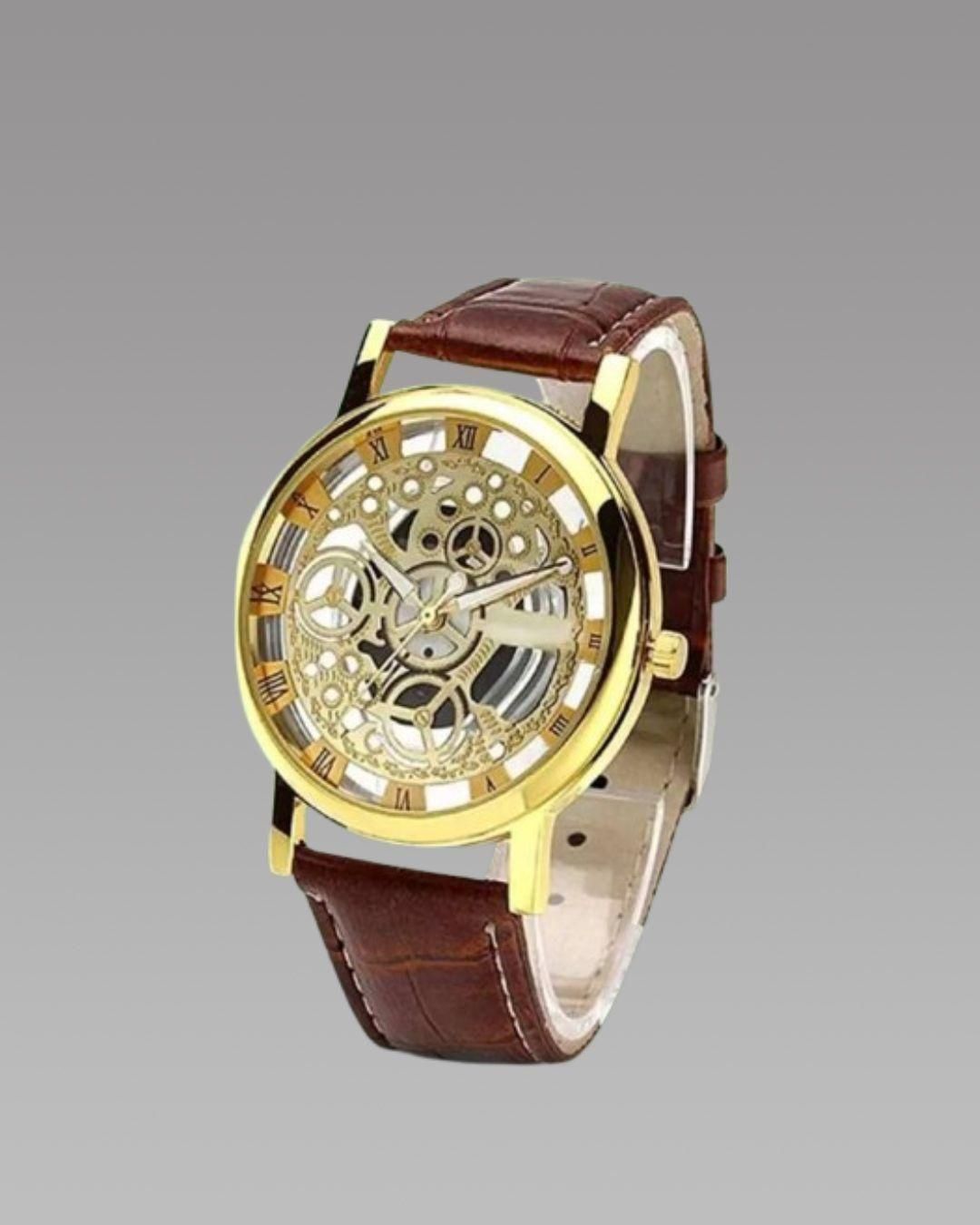 Regal Gold Leather Timepiece