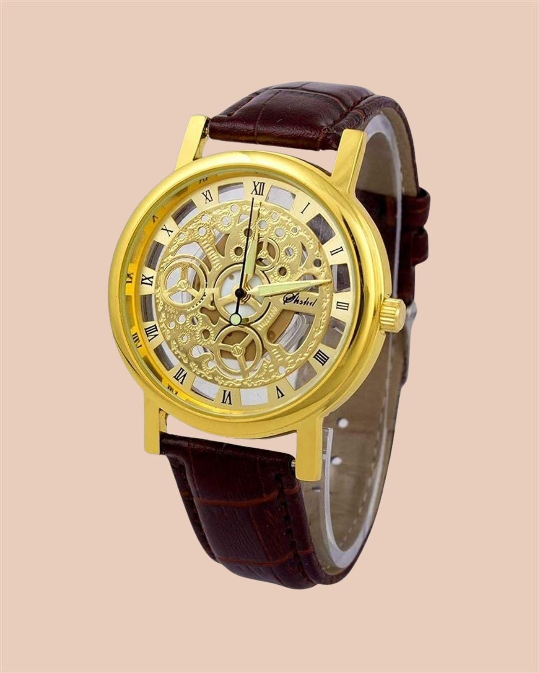Regal Gold Leather Timepiece