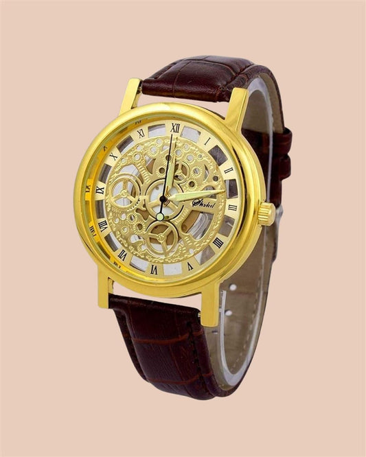 Regal Gold Leather Timepiece