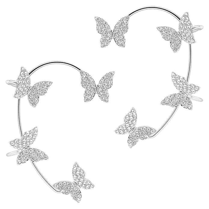 FlutterGlow Butterfly Cuff Earrings